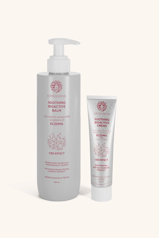 EPIDERMA Bioaktivní kosmetika CBD balzám při ekzému 300 ml + CBD krém při ekzému 50 ml sada