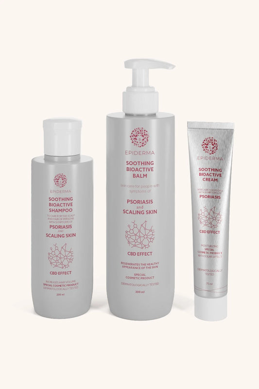 EPIDERMA Bioaktivní balzám při lupénce 300 ml + krém při lupénce 75 ml + šampón při lupénce 200 ml sada